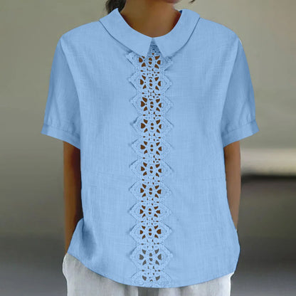Ladies Light Lace Panel Blouse Chic and Style