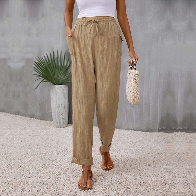 Women light pleated pants Chic and Style