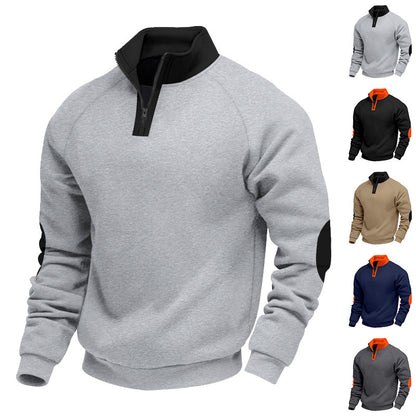 Sweatshirt pour hommes avec col montant et fermeture éclair Chic und Stil
