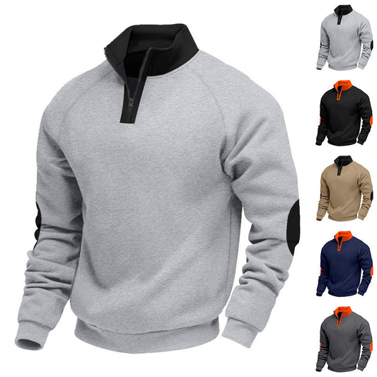 Sweatshirt pour hommes avec col montant et fermeture éclair Chic und Stil