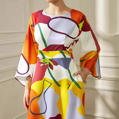 Dames magnifique robe maxi avec motifs abstraits modernes Chic und Stil