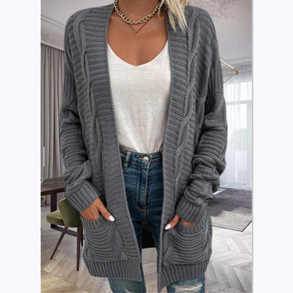 Cardigan en tricot pour femmes avec un design structuré et de grandes poches Chic und Stil