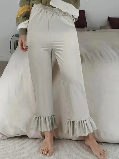 Elegant palazzo pants for women with ruffle finishes Chic and Style