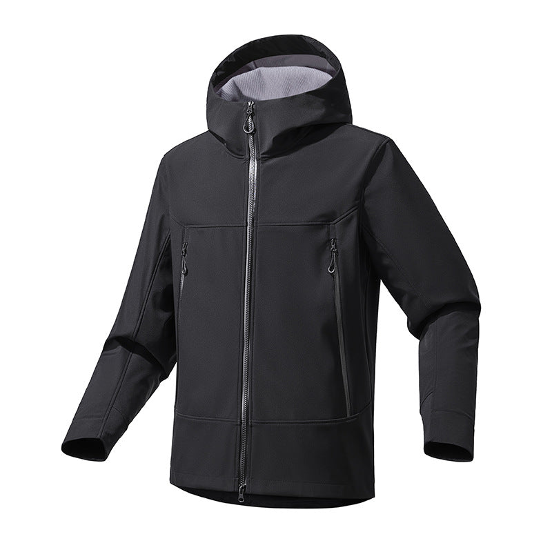 Functional jacket for men with enhanced breathability and an adjustable hood collar Chic and Style