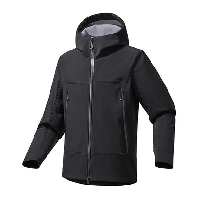 Functional jacket for men with enhanced breathability and an adjustable hood collar Chic and Style