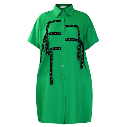 Chemisier oversize pour femmes avec des détails tendance et des bretelles contrastées Chic und Stil