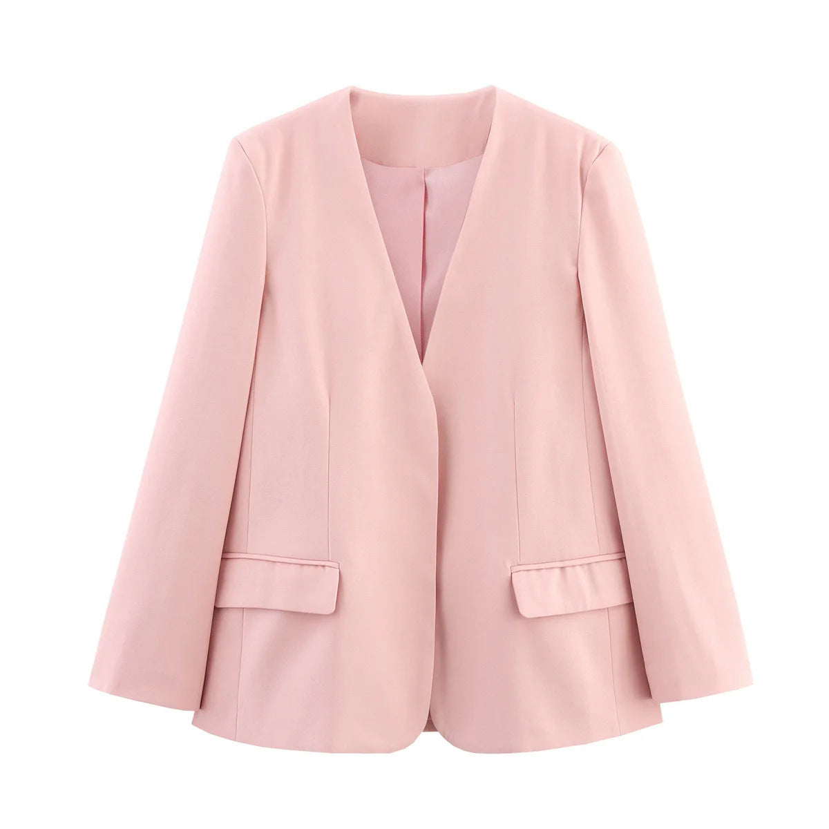 Blazer féminin tendance sans fermeture avec silhouette élégante Chic und Stil