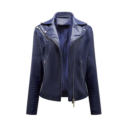 Biker jacket in faux leather for women with striking stitching details Chic and Style