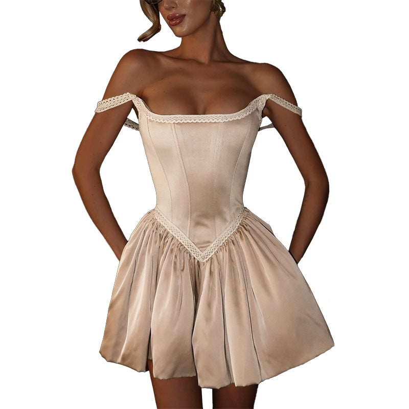 Robe Mini Corset Off-Shoulder Femme Chic und Stil
