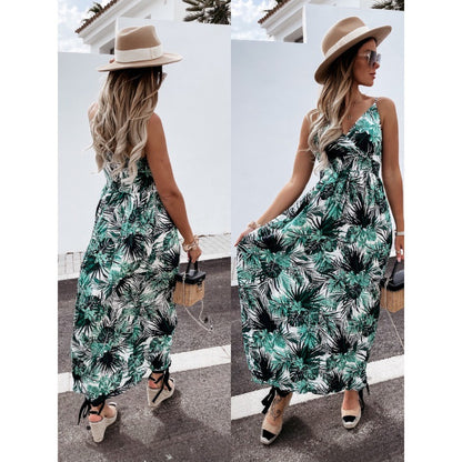 Robe Maxi Tropical Bohème Femme Chic und Stil