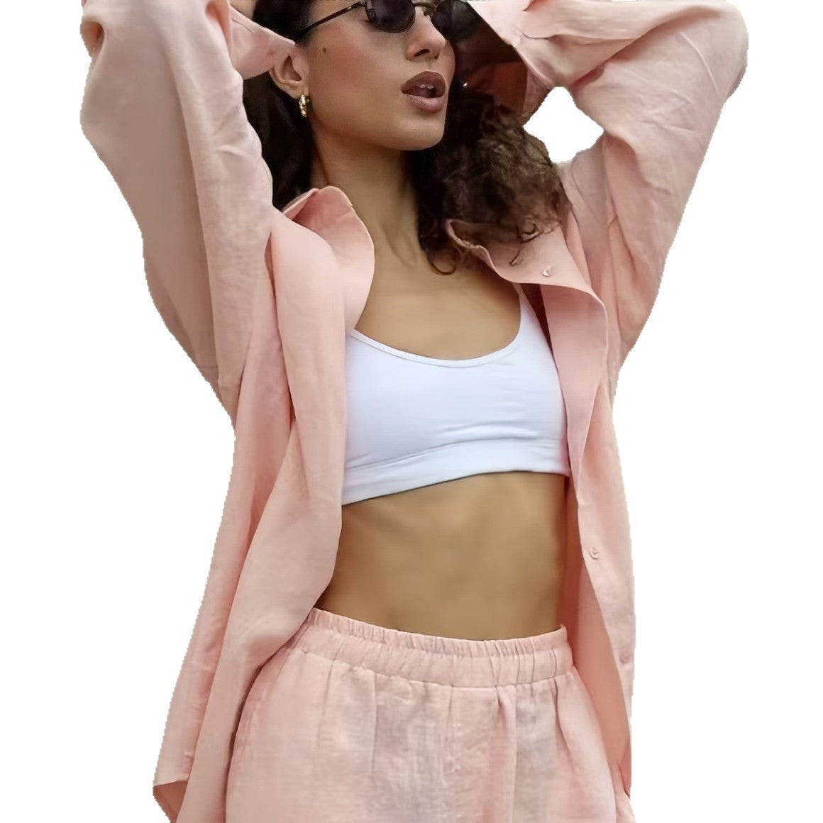 Robe chemise oversize pour femmes avec manches longues et coupe asymétrique Chic und Stil
