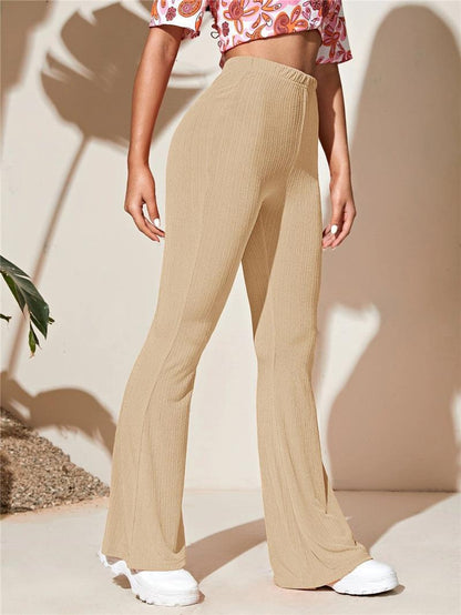 Casual bootcut pants for women with ribbed texture Chic und Stil