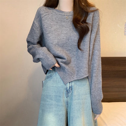 Pull en tricot décontracté pour femmes avec épaules tombantes et fine texture Chic und Stil