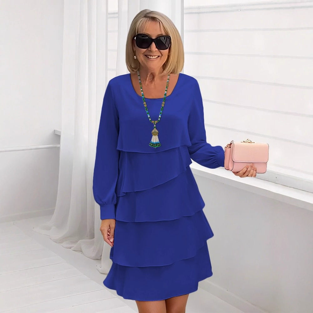 Robe tendance pour femmes avec couches et manches longues Chic und Stil