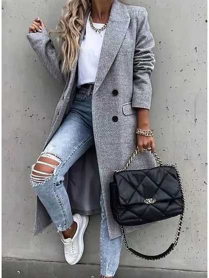Robe maxi à fleurs pour femmes avec un élégant col à revers et un ourlet évasé Chic und Stil