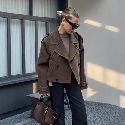 Dames Élégante et décontractée Veste en laine Chic und Stil