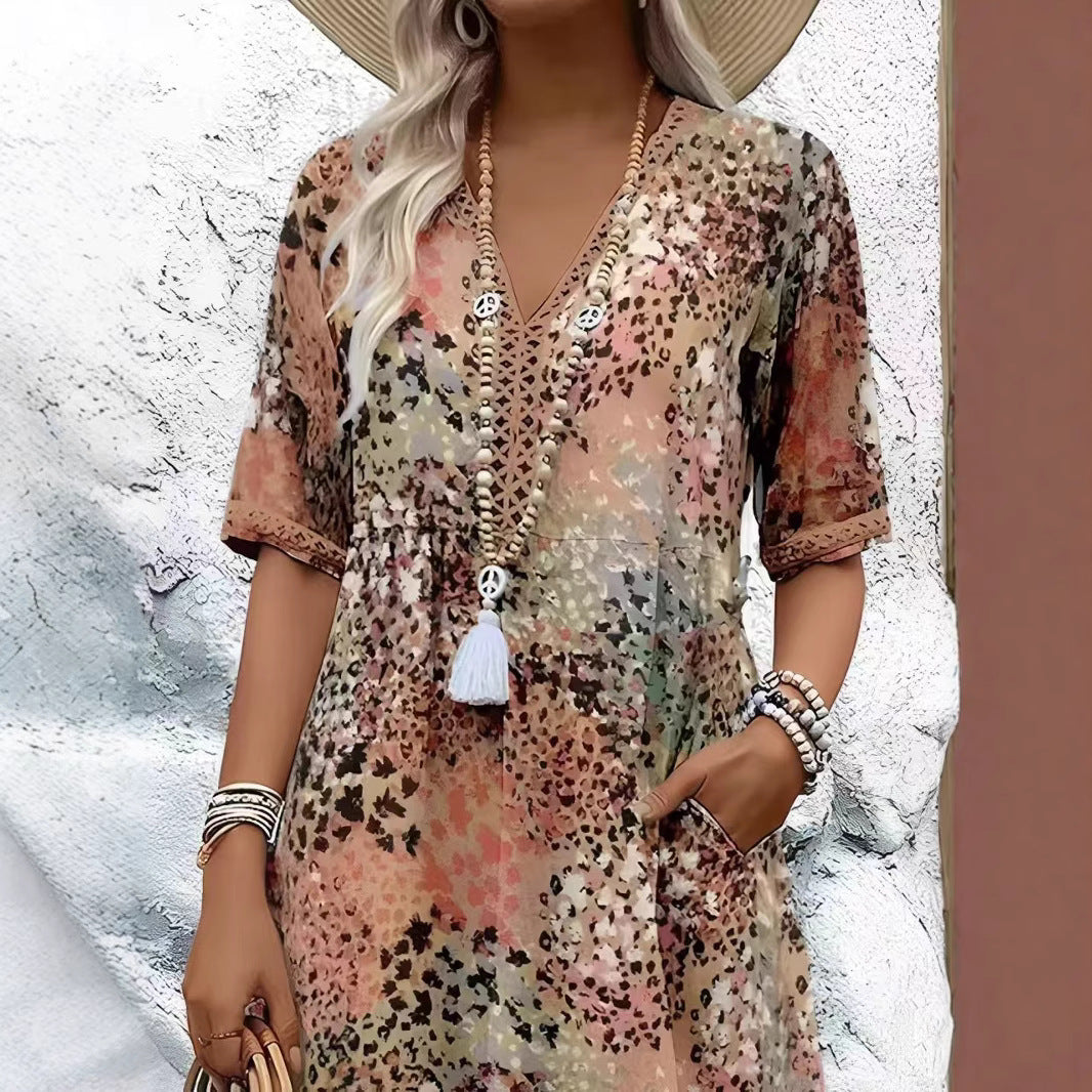 Robe midi décontractée pour femmes avec poches latérales Chic und Stil