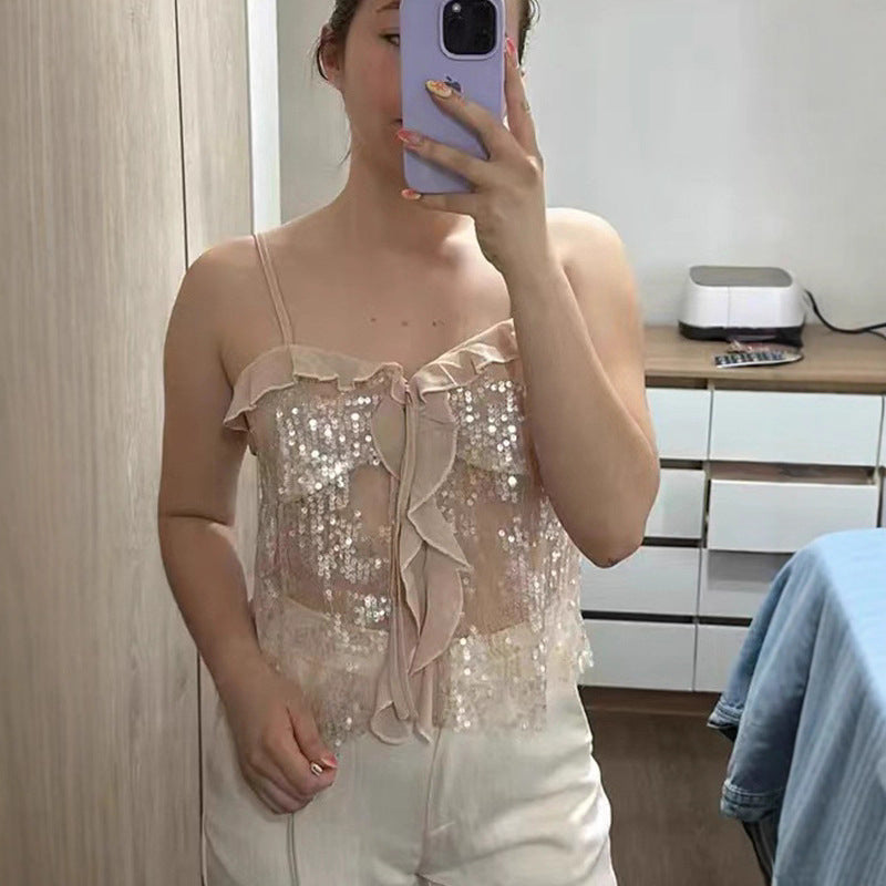 Chemisier fonctionnel pour femmes avec sequins et volants Chic und Stil