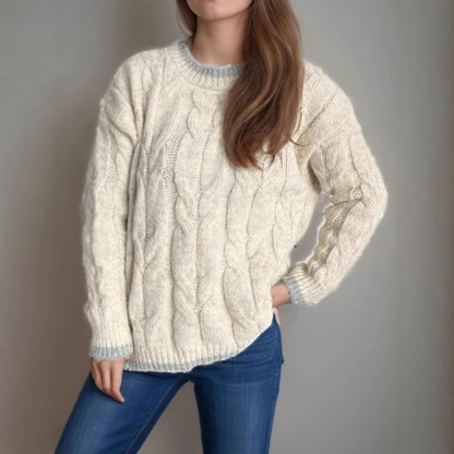 Pull en grosse maille pour femmes avec un motif torsadé unique et une coupe décontractée Chic und Stil