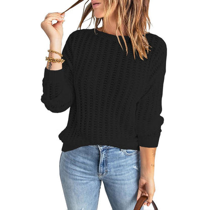 Pull en tricot pour femmes avec motif texturé et manches larges Chic und Stil