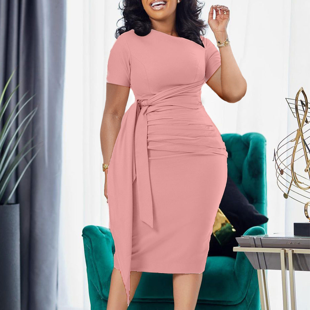 Robe portefeuille ajustée pour dames avec lien latéral élégant Chic und Stil