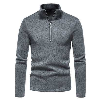 Sporty pull for men with a modern high collar and practical zip details Chic and Style