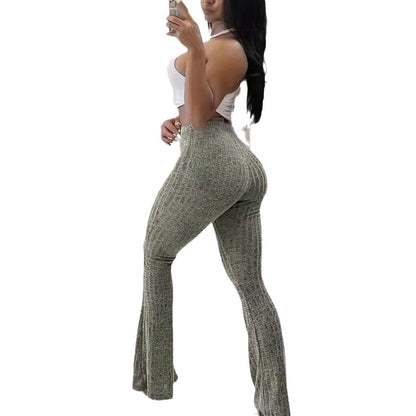Pantalons de yoga évasés pour femmes avec design taille haute Chic und Stil