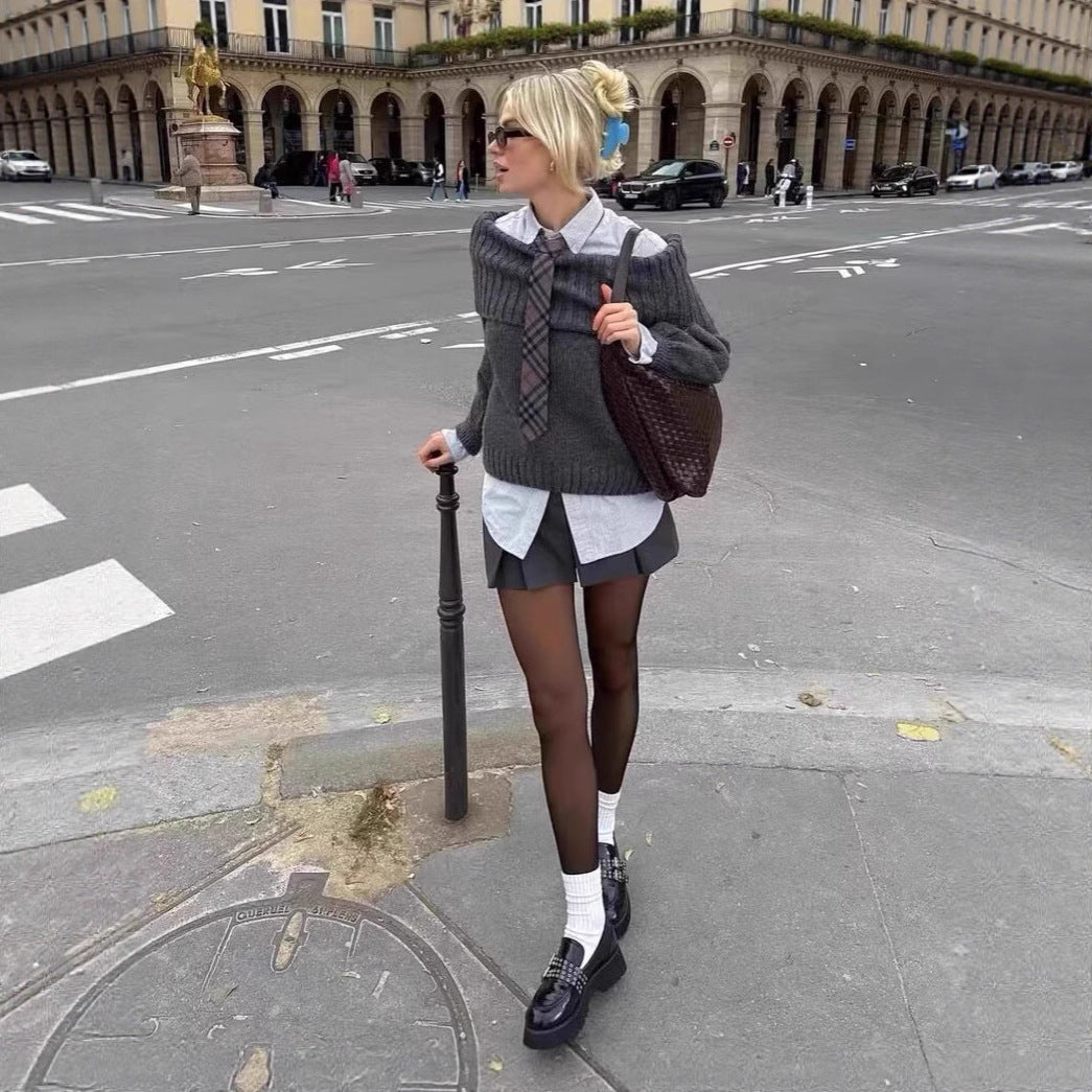 Pull off-shoulder pour femmes Chic und Stil