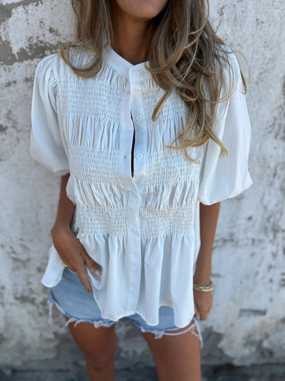 Blouse femme avec fronces et boutonnière Chic und Stil