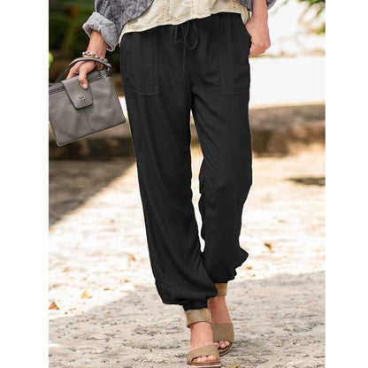 Ladies Comfortable Summer Pants with Elastic Waist and Practical Pockets Chic and Style