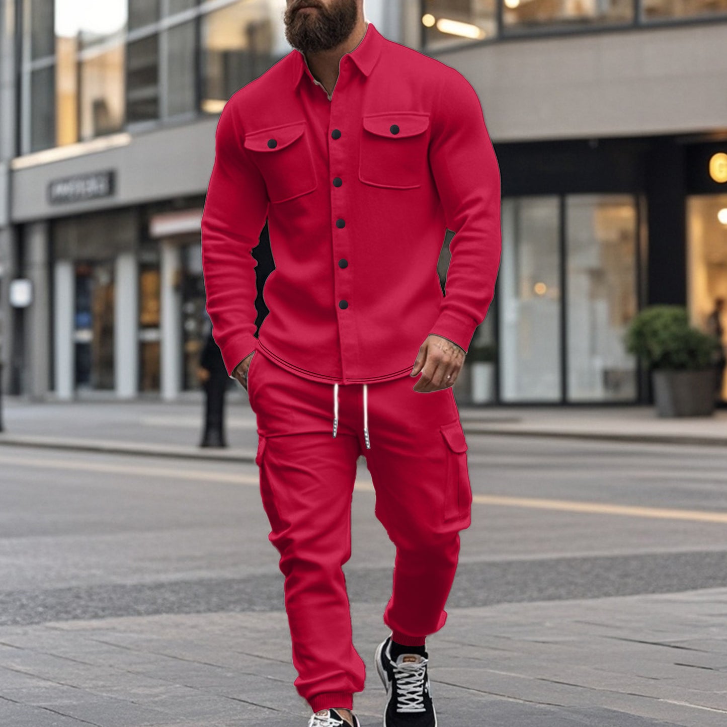 Costume de jogging cargo pour hommes avec poches fonctionnelles Chic und Stil