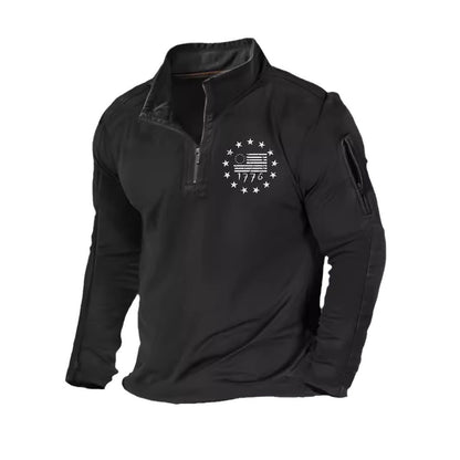 Casual pullover for men with high collar and functional zipper Chic and Style