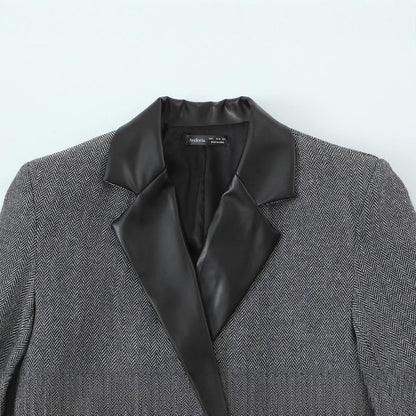 Blazer féminin tendance avec motif pied-de-poule élégant et col doux Chic und Stil