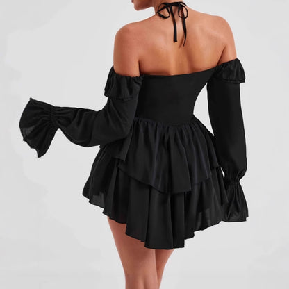 Femmes Robe mini espiègle avec volants et design sans épaules Chic und Stil