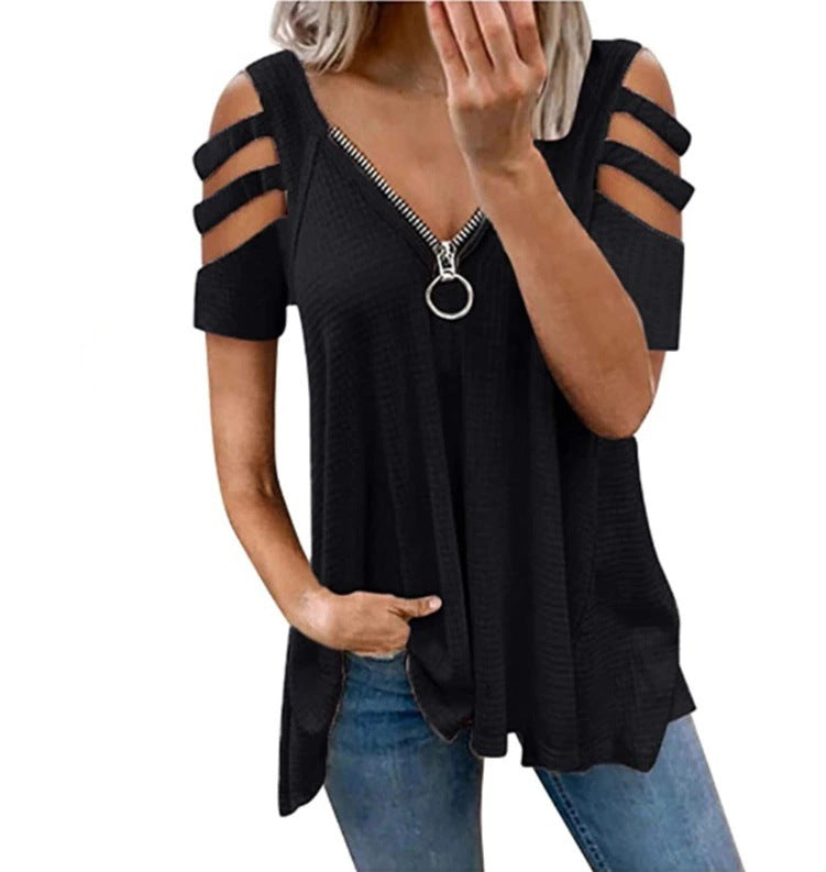 Dames pull en tricot avec des manches à découpes tendance Chic und Stil