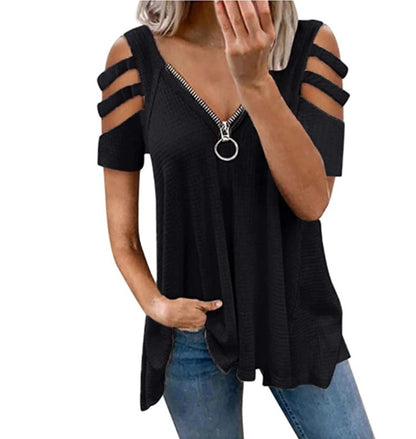 Dames pull en tricot avec des manches à découpes tendance Chic und Stil