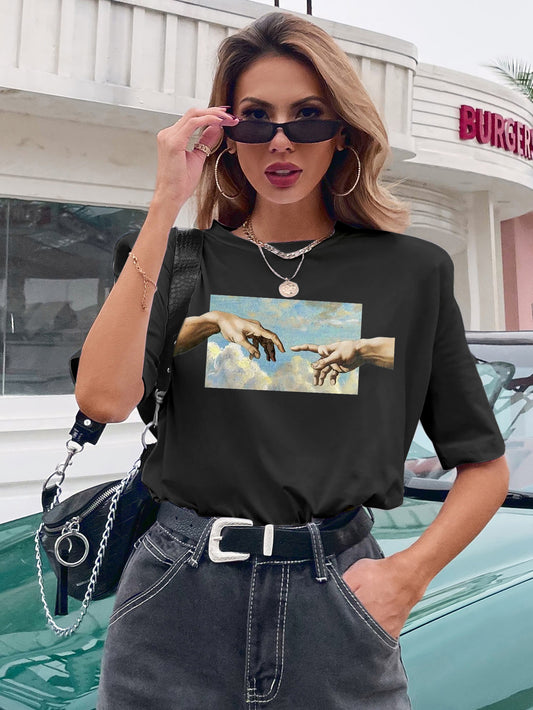 T-shirt pour femmes avec impression artistique et coupe décontractée Chic und Stil