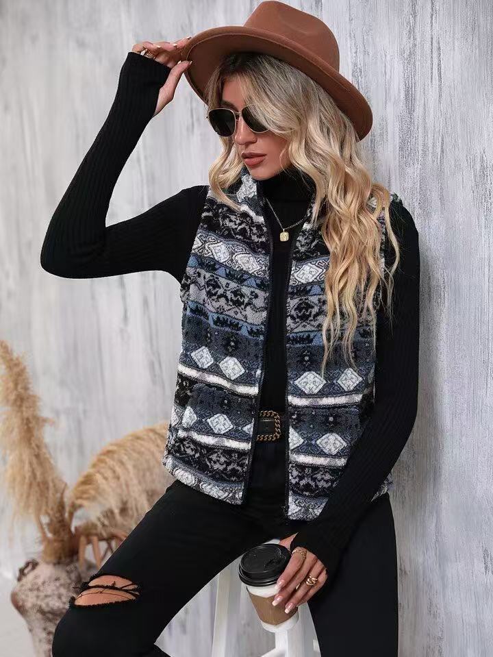 Dames Gilet à motifs colorés Chic und Stil