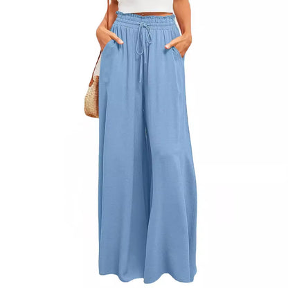 Wide Palazzo pants for women with elastic waist and practical side pockets Chic and Style