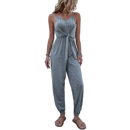 Combinaison décontractée pour femmes avec bretelles ajustables et nœud à la taille Chic und Stil