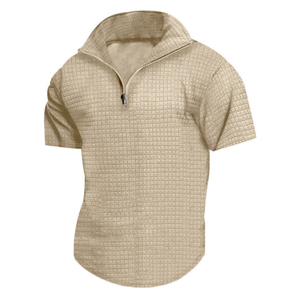 Chemise fonctionnelle à manches courtes pour hommes avec col montant moderne et fermeture éclair Chic und Stil