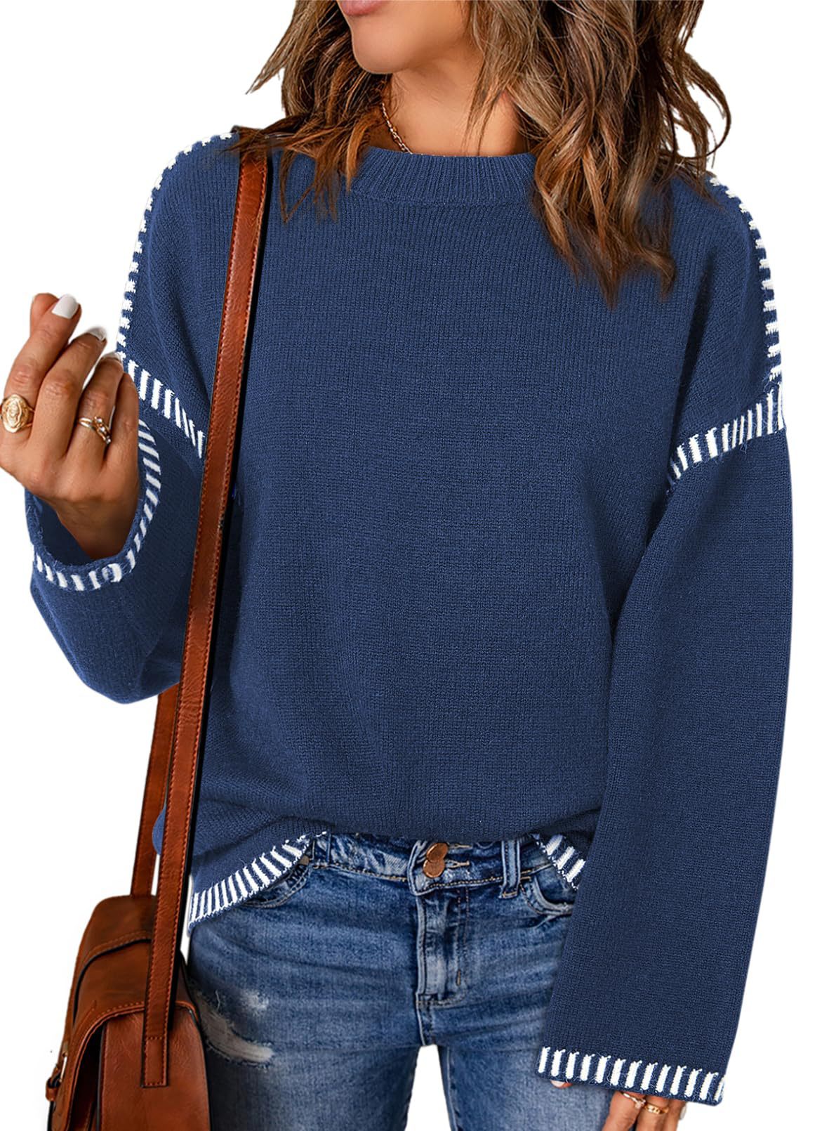Pull décontracté pour dames avec accents rayés Chic und Stil