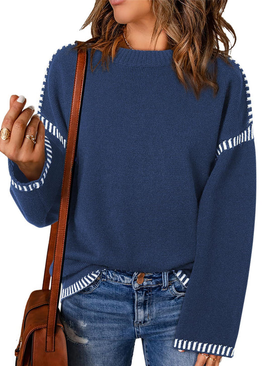 Pull décontracté pour dames avec accents rayés Chic und Stil