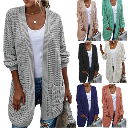 Cardigan pour femmes tricoté en grosses mailles avec une coupe décontractée et des poches pratiques Chic und Stil