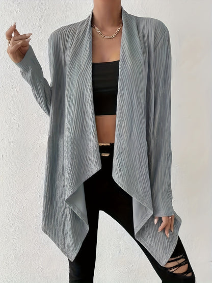 Dames Cardigan à manches longues avec design texturé et coupe ouverte Chic und Stil