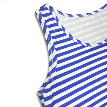 Robe d'été à rayures pour femmes avec un ourlet volant volumineux Chic und Stil