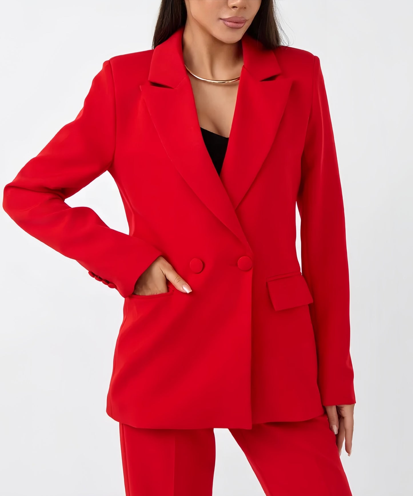 Dames Ensemble de tailleur élégant et cintré avec décolleté plongeant Chic und Stil