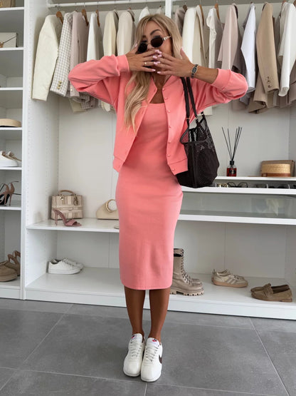 Robe de sport pour femmes avec veste en coton assortie Chic und Stil