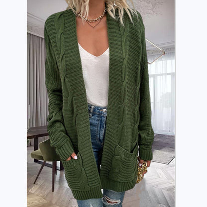 Cardigan en tricot pour femmes avec un design structuré et de grandes poches Chic und Stil