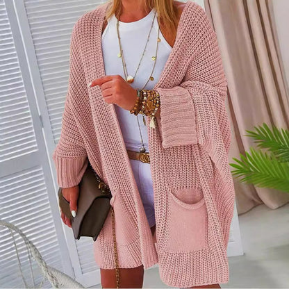 Cardigan en tricot épais pour femmes avec poches ouvertes et coupe décontractée Chic und Stil